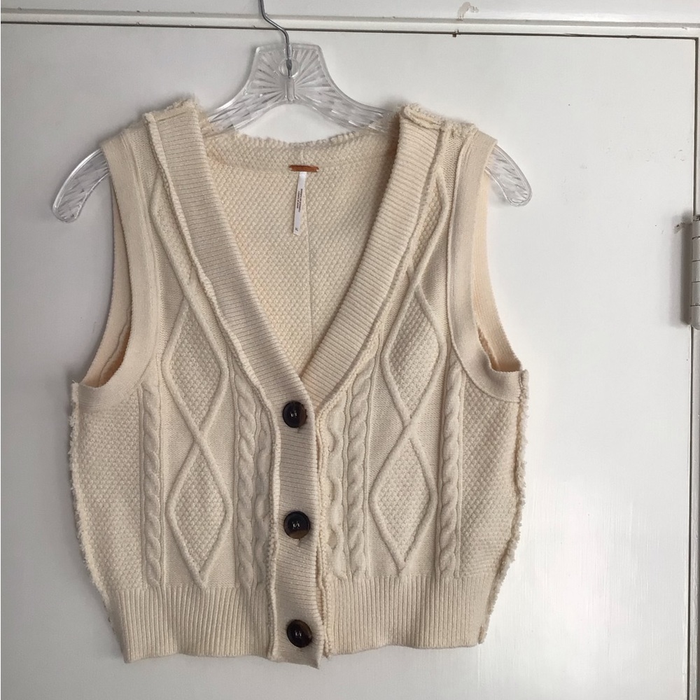 Free People Cable Knit Sweater Vest
